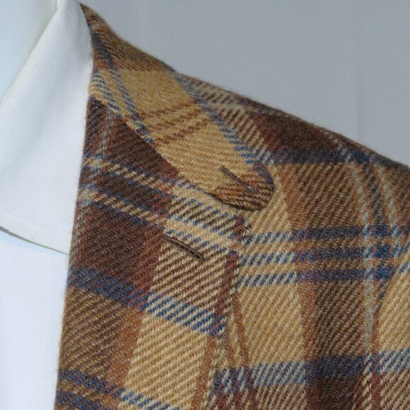 Ralph Lauren Purple Label Handmade Kent Bellows Brown Plaid 44R NWT $4995 - Picture 5 of 15